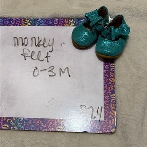Monkey Feet Toddler Glitter Mary Jane Shoes in Teal Green